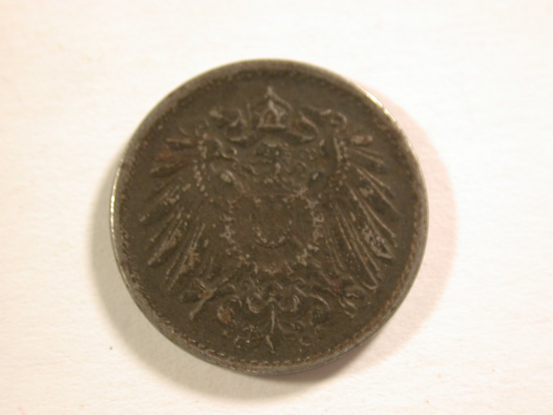  15013 KR  5 Pfennig Eisen 1918 G in ss+  Orginalbilder   