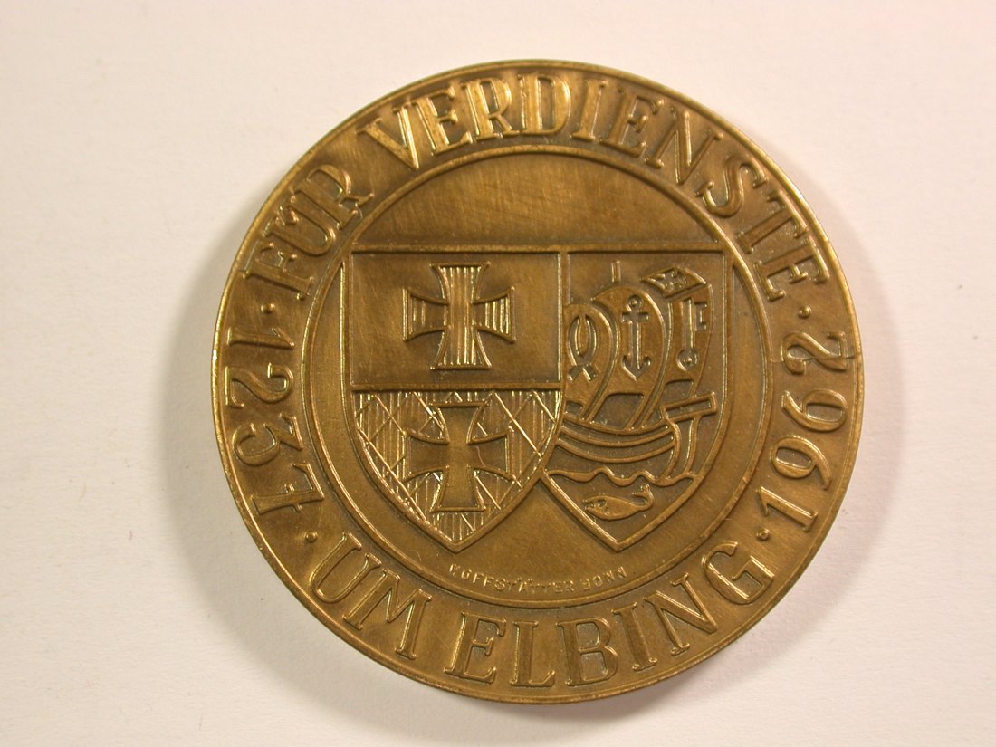 14201 Elbing, Polen Verdienstmed. 1962 40mm, 31,8 Gr. Orginalbilder