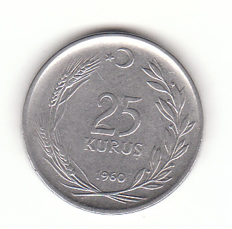  25 Kurus Türkei 1960 (B718)   