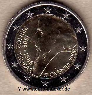 Slowenien 2 Euro Sondermünze 2008...Primoz Trubar   