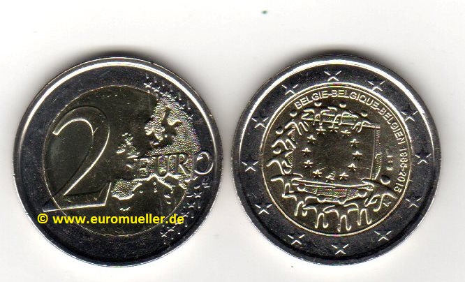 Belgien 2 Euro Gedenkmünze 2015...Europaflagge   