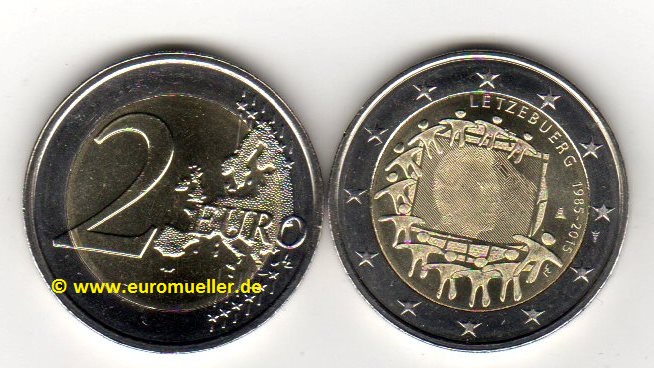 Luxemburg 2 Euro Gedenkmünze 2015...Europaflagge   