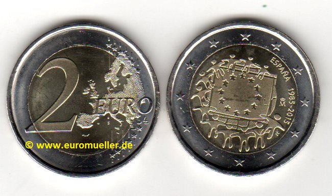 Spanien 2 Euro Gedenkmünze 2015...Europaflagge   