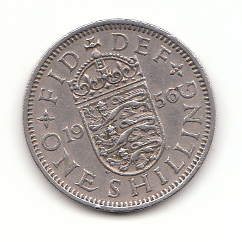 1 Shilling Großbritannien 1956 Wappen von England (B771)