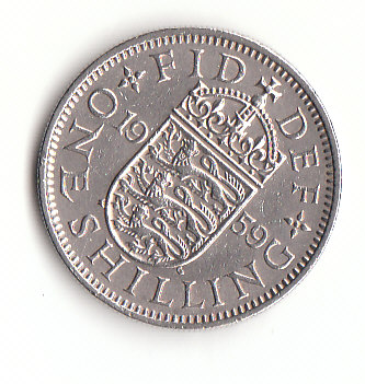 1 Shilling Großbritannien 1959 Wappen von England (B772)