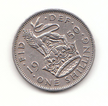  1 Shilling  Großbritannien 1950 englischer Löwe über Krone (B775)   