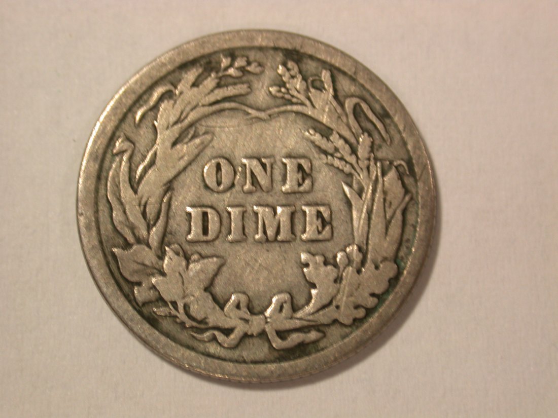  A001 USA  Barber Dime 1912 in ss (VF)  Orginalbilder   