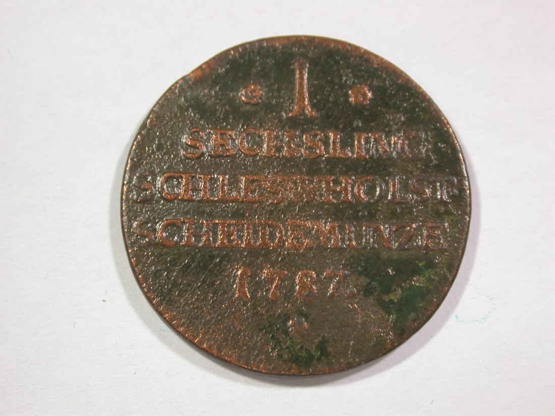 A002 Schleswig Holstein Sechsling 1787 in s-ss Orginalbilder