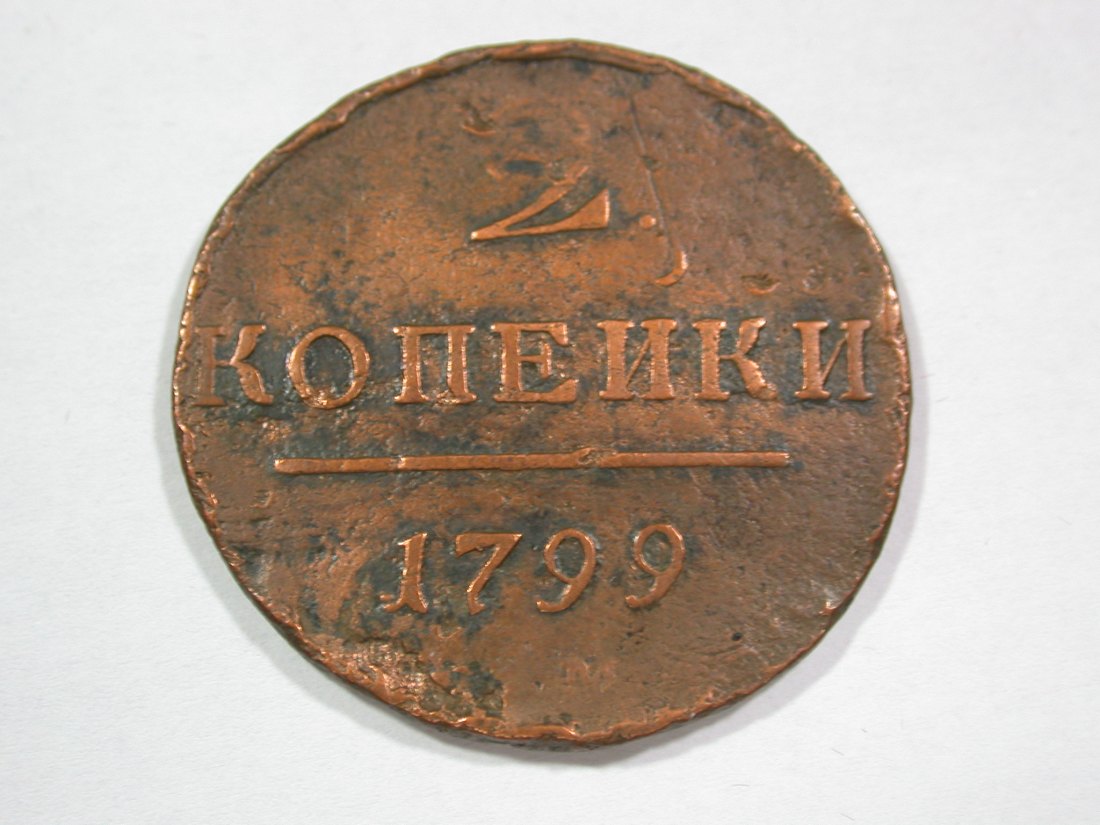  A002 Russland  2 Kopecken 1799 in f.ss   Orginalbilder   