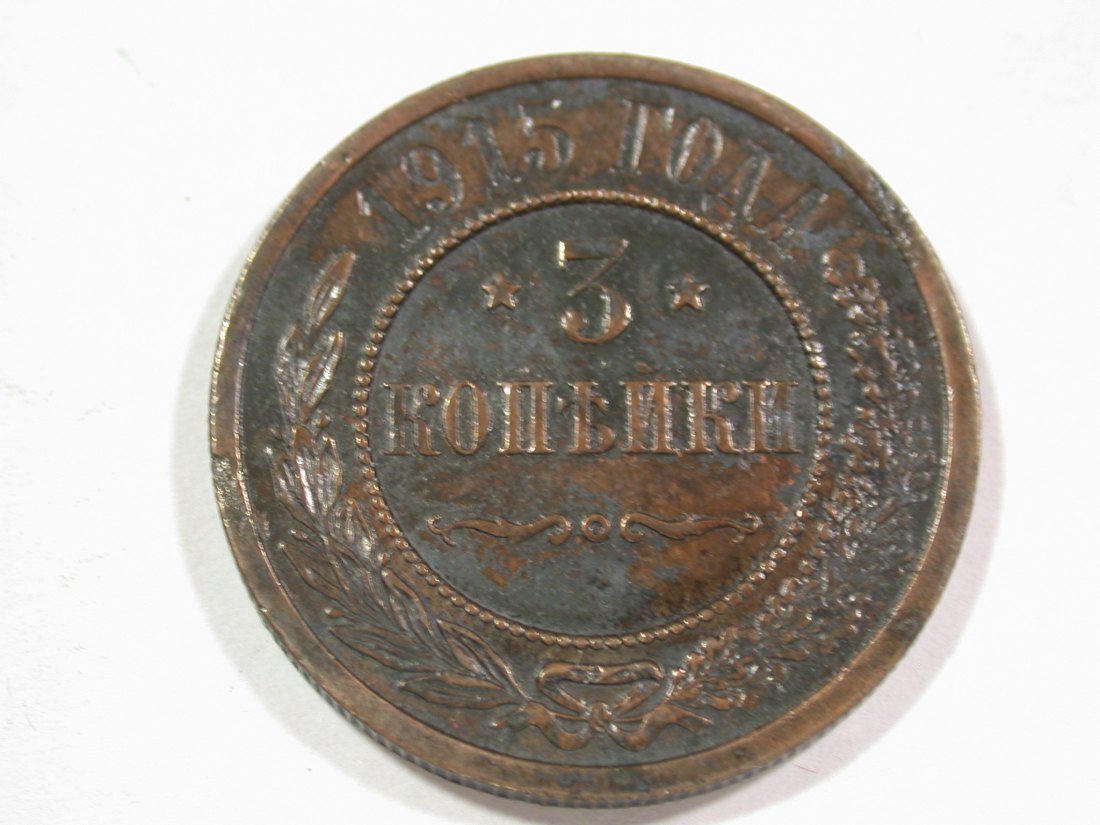A003 Russland 3 Kopeken 1915 in vz/vz+ Orginalbilder