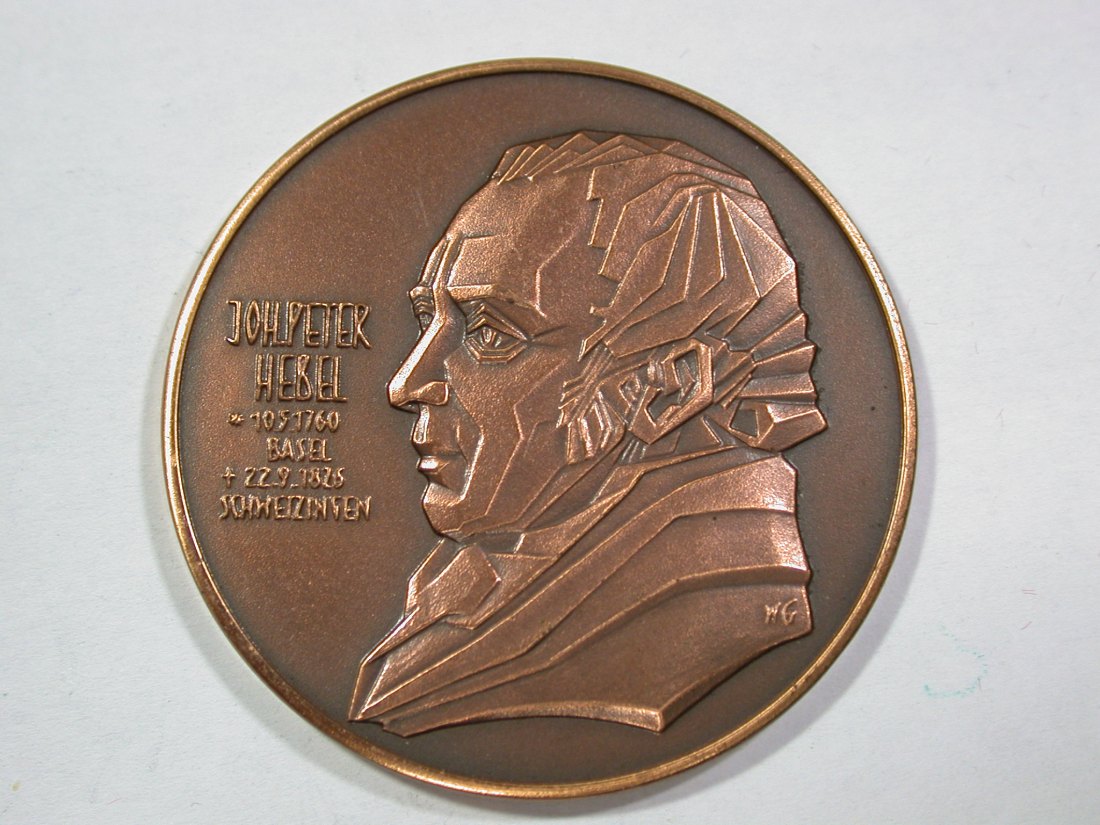 A004 Medaille auf Hebel, Hebel-Haus in Hausen 40mm, 22 Gramm RR Orginalbilder