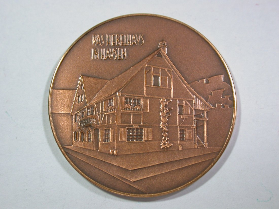  A004 Medaille auf Hebel, Hebel-Haus in Hausen 40mm, 22 Gramm RR Orginalbilder   