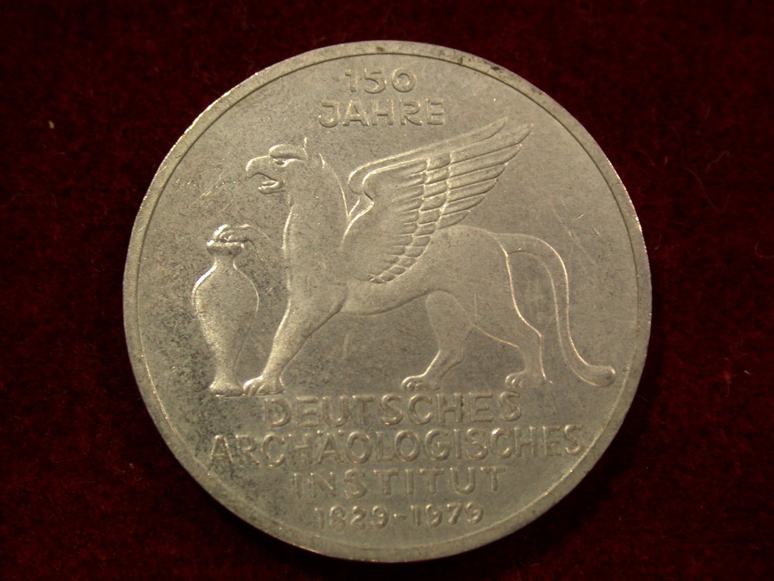  A004 BRD Archäologisches Institut 5 Mark 1979 in f.st/st Silber Orginalbilder   