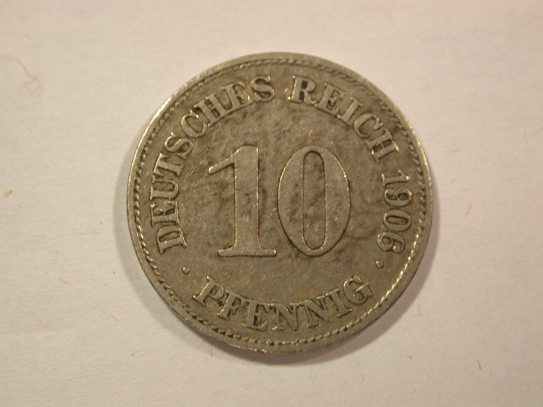  A004 KR 10 Pfennig 1906 E in ss/ss+ Orginalbilder   