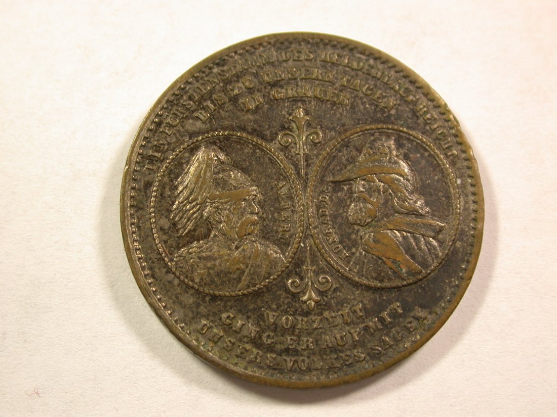  A005 Wettin-Feier 1889 Medaille versilbert, 28mm/8,17gr. Orginalbilder   