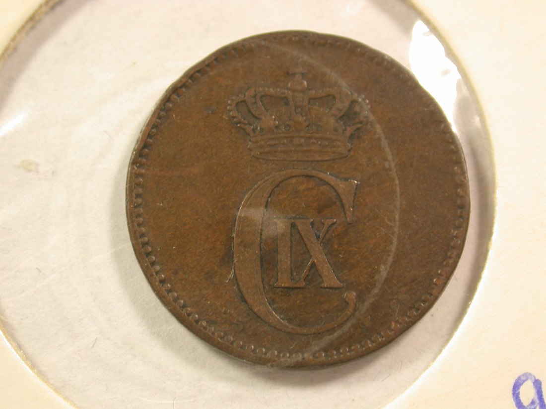  A005 Dänemark  2 Öre 1875 in ss+ kl.Rdf.   Orginalbilder   