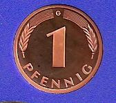 2,5,10 Pfennig 1995 G, Polierte Platte