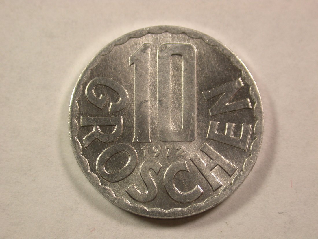 A006 Österreich 10 Groschen 1972 in Stempelglanz !! Orginalbilder