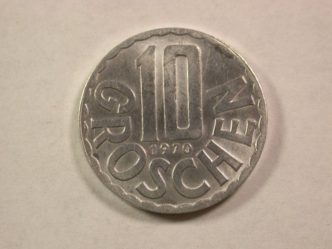  A006 Österreich  10 Groschen 1970 in vz+ Orginalbilder   