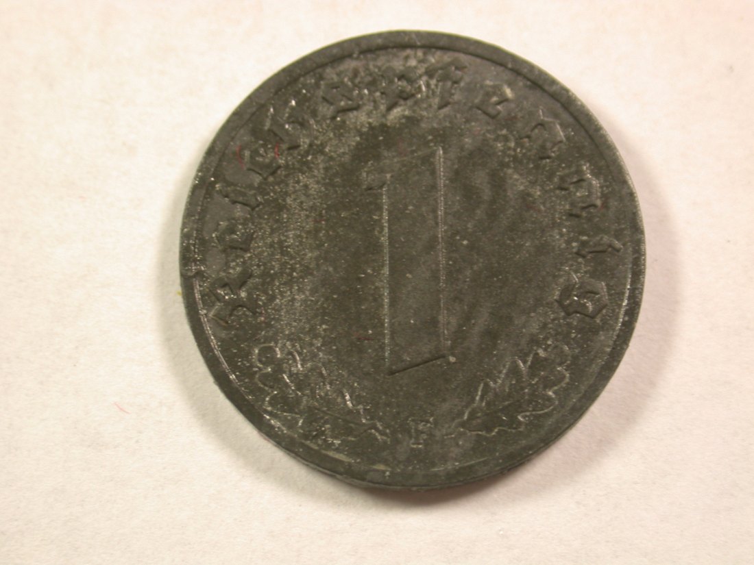 A006 Alliierte Besatzung 1 Pfennig 1945 F in vz, zaponiert Orginalbilder