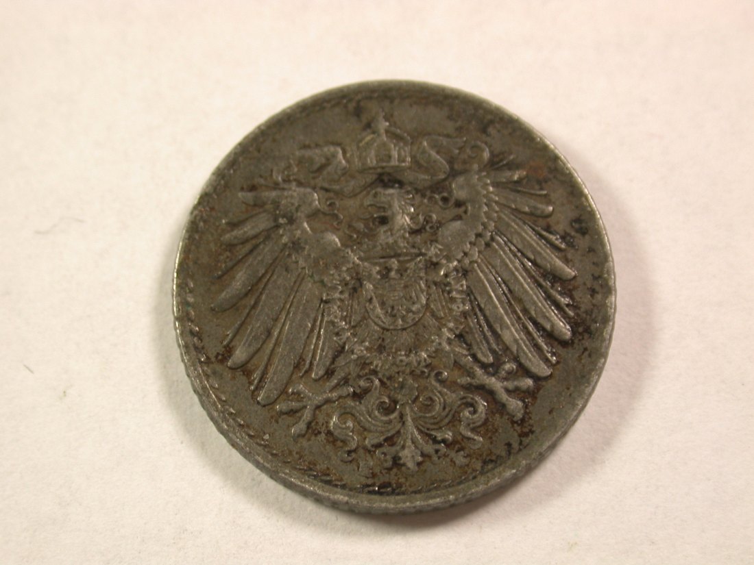  A006 KR  5 Pfennig 1919 E, Eisen, in ss  Orginalbilder   