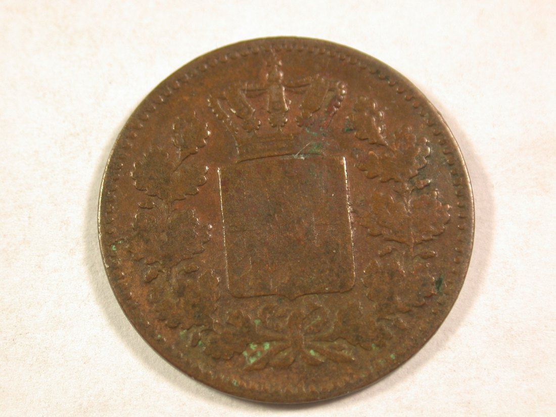  A101 Bayern  1 Pfennig  1858 in ss Orginalbilder   