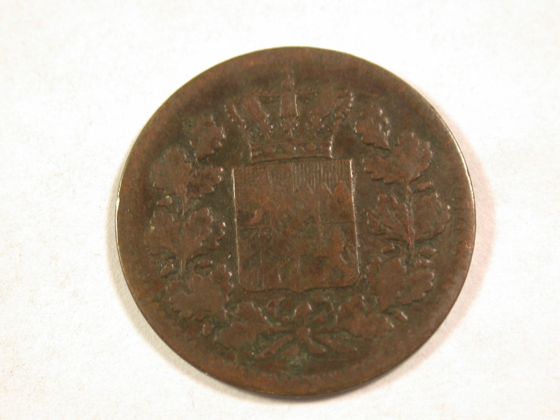  A101 Bayern  1 Pfennig  1861 in ss gewellt  Orginalbilder   