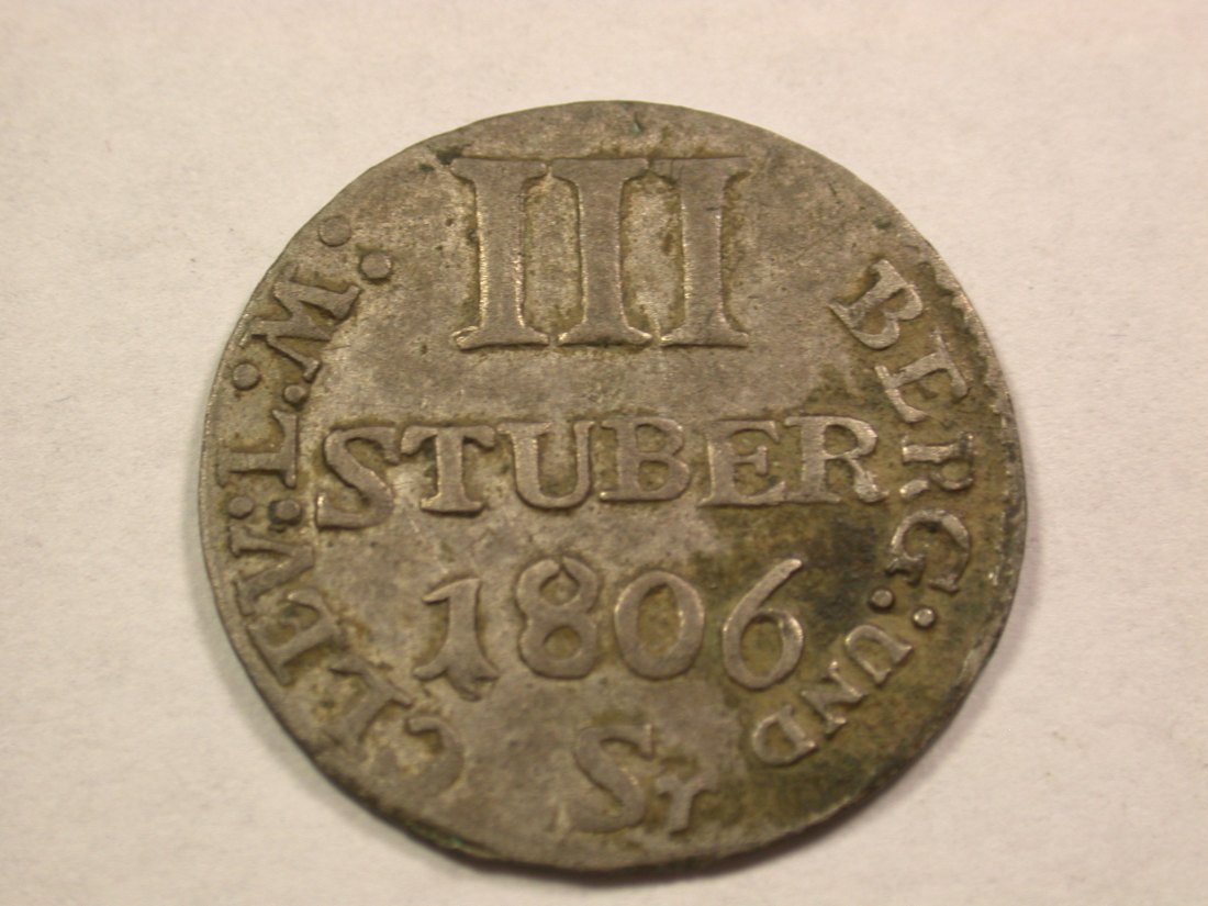 A102 Berg 3 Stüber 1806 in f.vz ! Orginalbilder