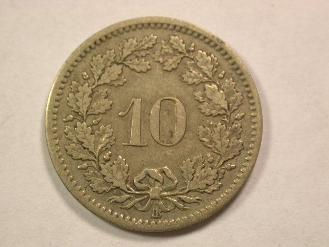 A102 Schweiz 10 Rappen 1850 in ss-vz Orginalbilder