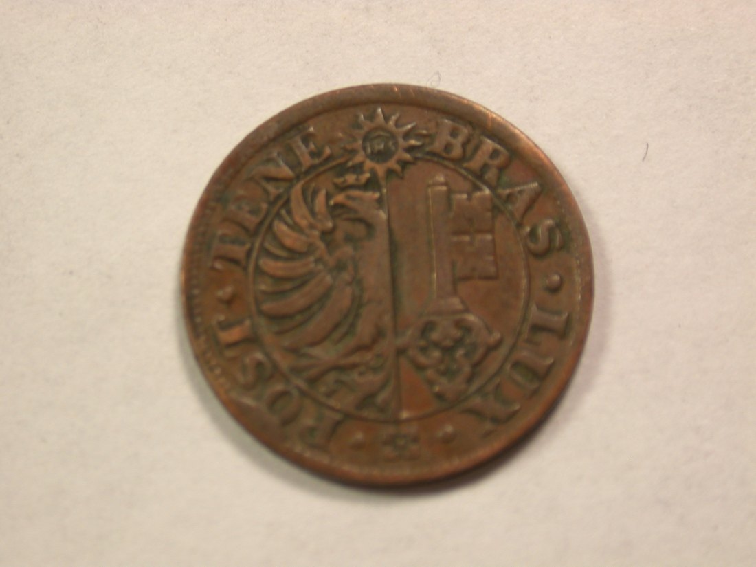  A102 Schweiz  Genf 1 Centime 1844 in f.vz  Orginalbilder   