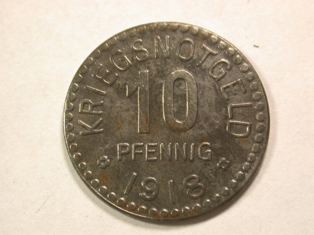  A102 Volkach 10 Pfennig 1918 in f.st/ST !!  Orginalbilder   