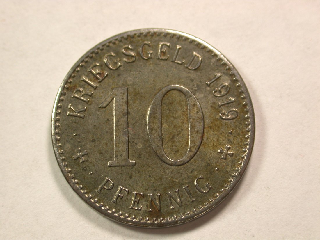  A102 Wattenscheid 10 Pfennig 1919 in vz-st !! Orginalbilder   