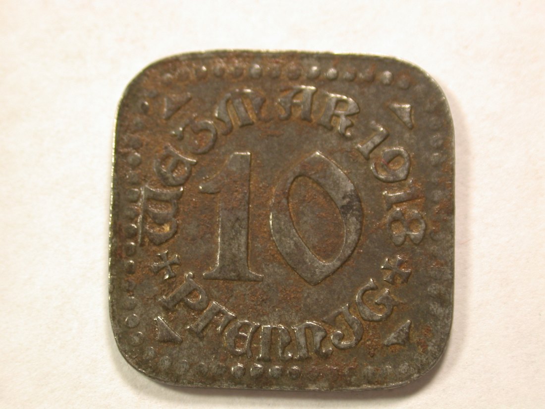 A102 Weimar 10 Pfennig 1918 in ss,l.korridiert Orginalbilder