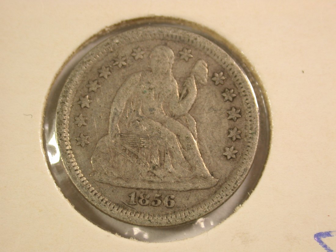 A103 USA Dime 10 Cent 1856 in ss (VF) Orginalbilder