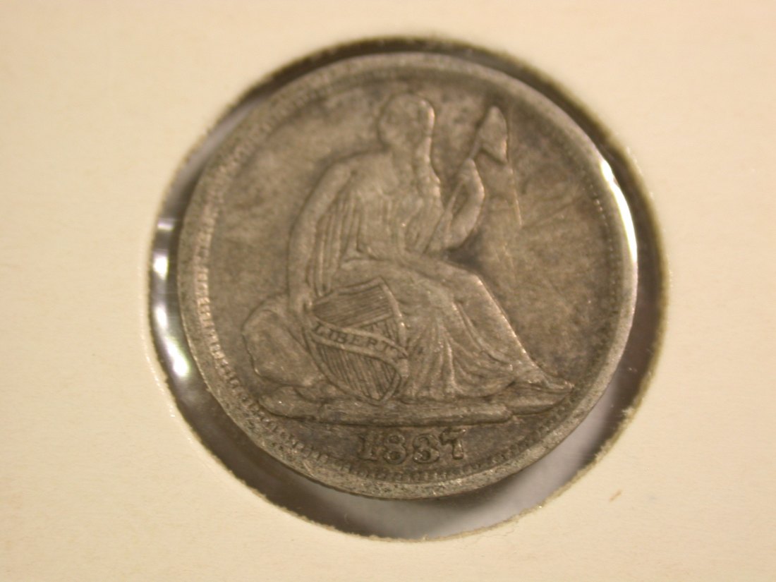  A103 USA  half Dime 5 Cent 1837 in ss+ (VF+) Orginalbilder   