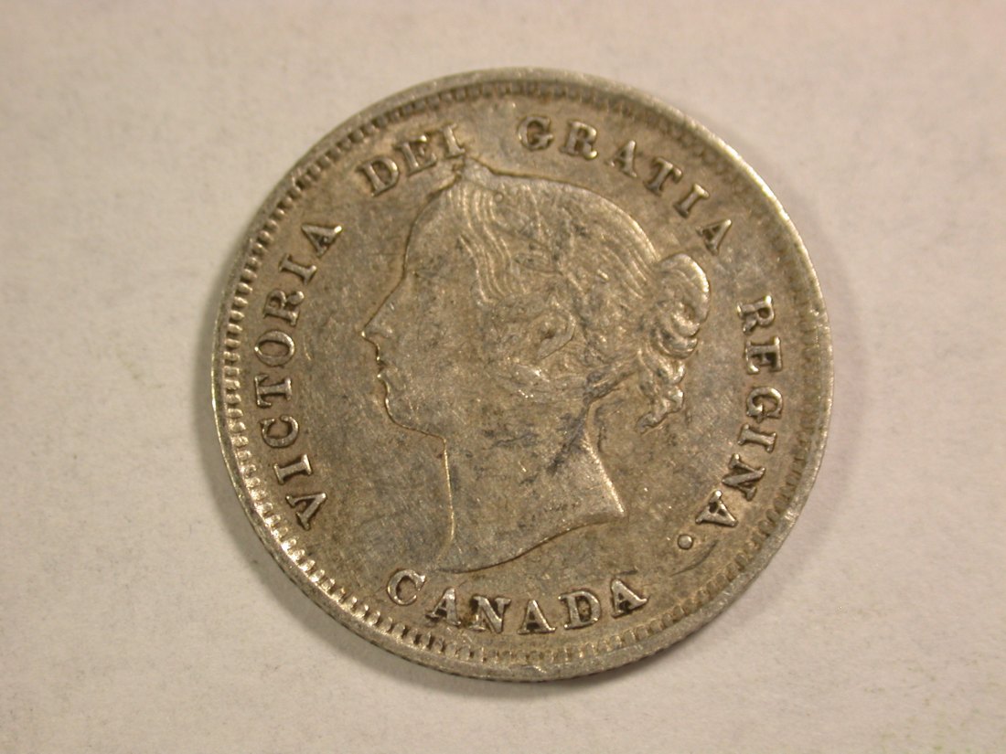  A103 Kanada Victoria 5 Cent 1889 in ss+ (VF+) Orginalbilder   