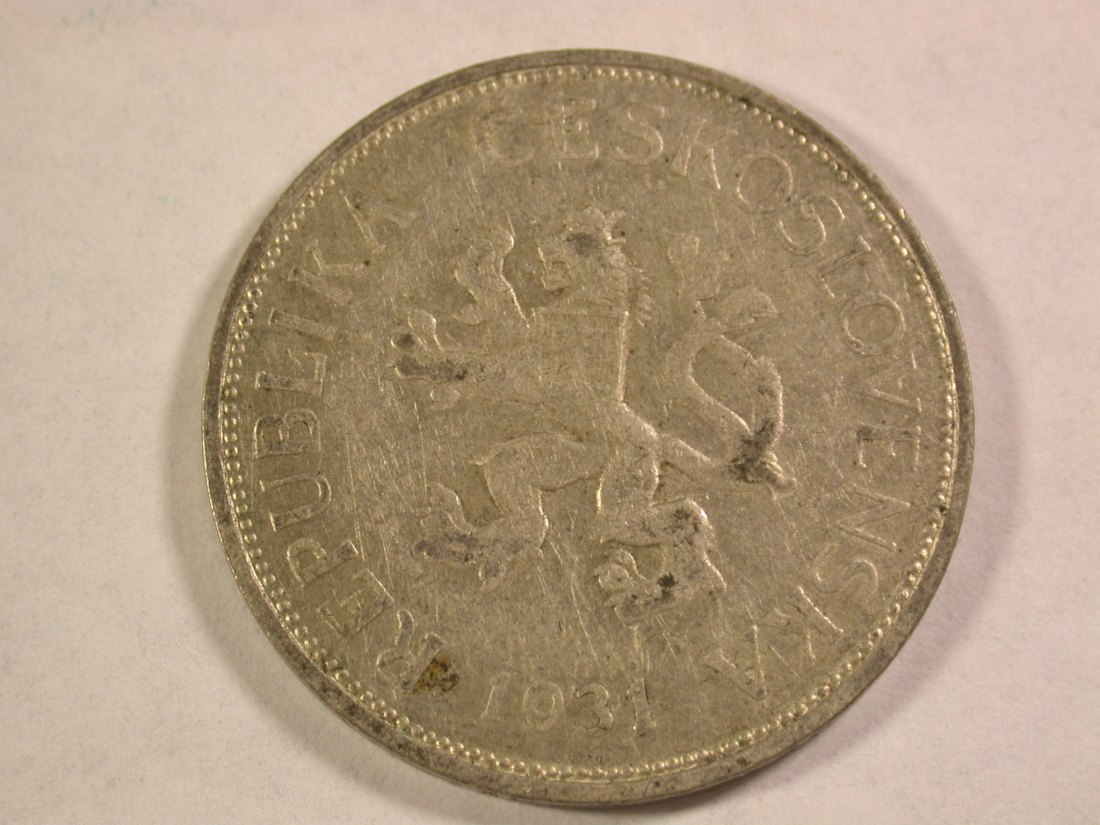  A104 CSSR  5 Kronen 1931 Silber in ss seltener Jahrgang !! Orginalbilder   