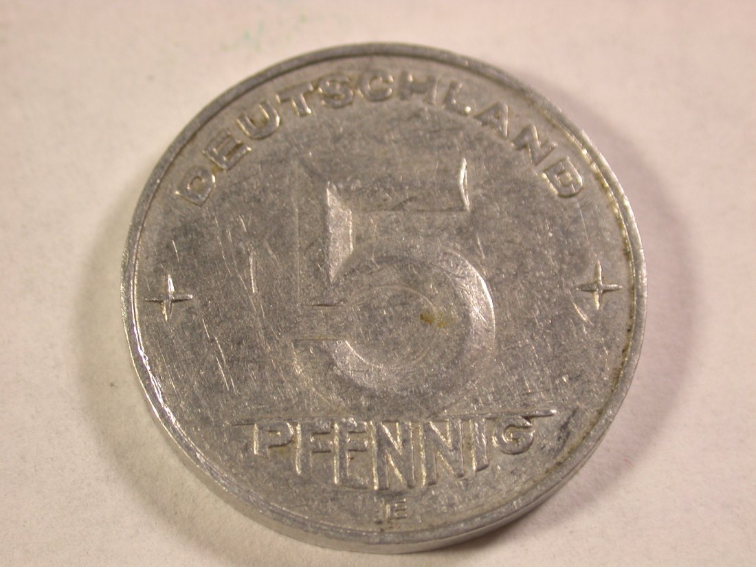 A104 DDR 5 Pfennig 1952 E in ss+/f.vz Orginalbilder