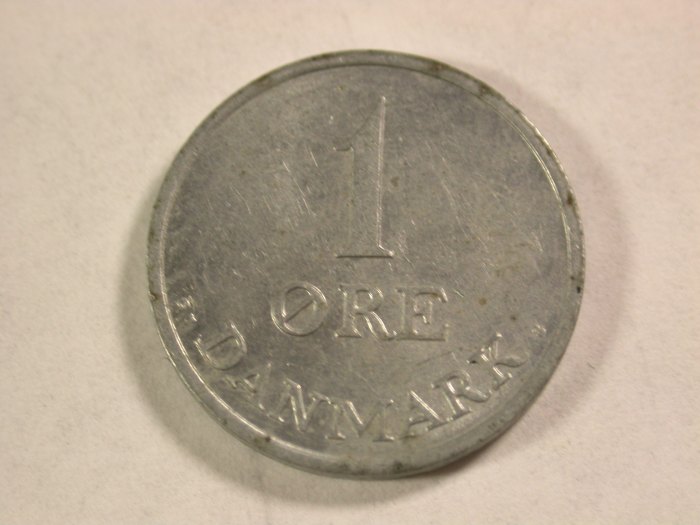A007 Dänemark 1 Öre 1971 in vz, fleckig Orginalbilder