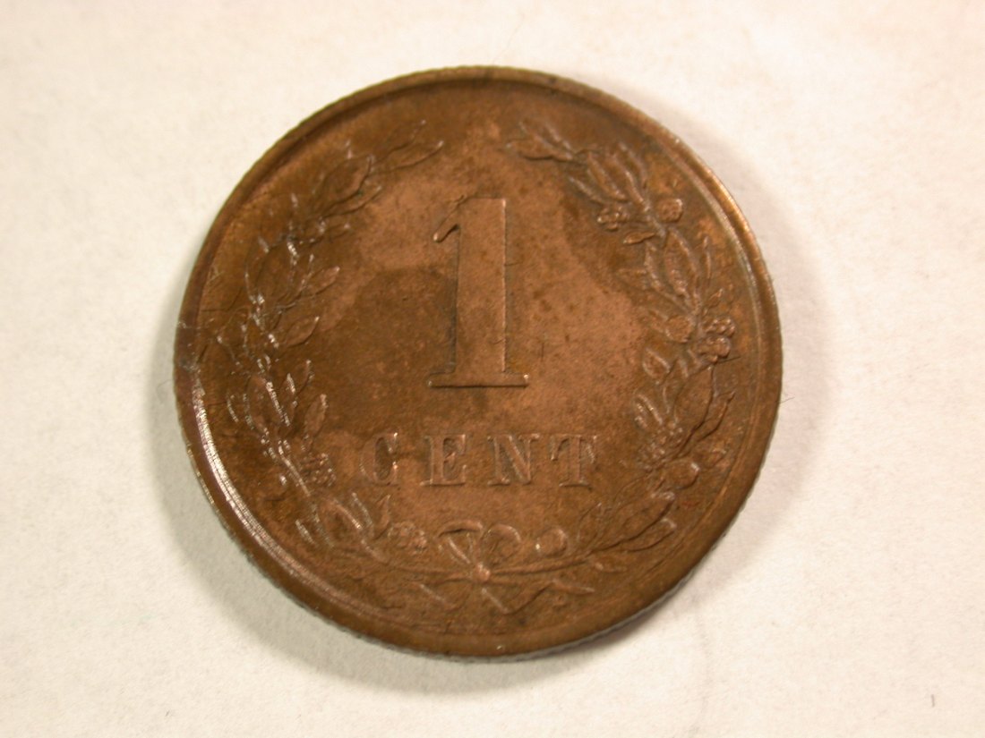 A007 Niederlande 1 Cent 1899 in f.vz Orginalbilder