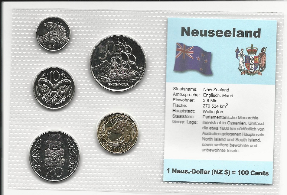  Kursmünzsatz Neuseeland 2003-2005 * Unc   