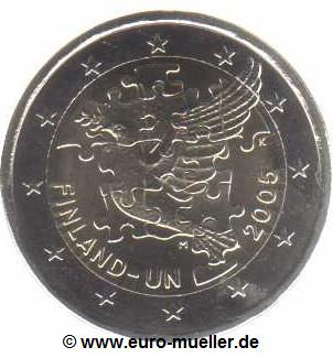 Finnland ...2 Euro Sondermünze 2005...50 J. Mitglied in der UN   