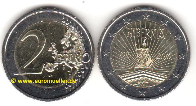 Irland 2 Euro Gedenkmünze 2016...Hibernia...Osteraufstand   