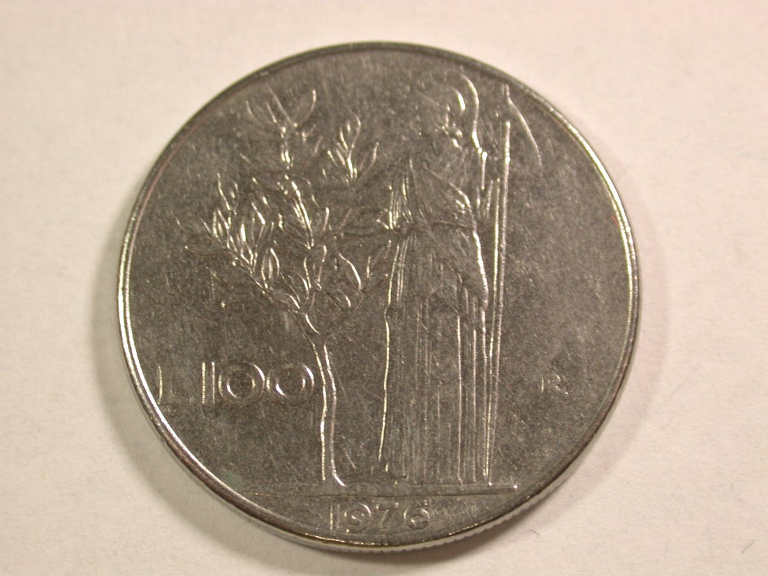  A008 Italien 100 Lire 1976 in ss/ss-vz Orginalbilder   