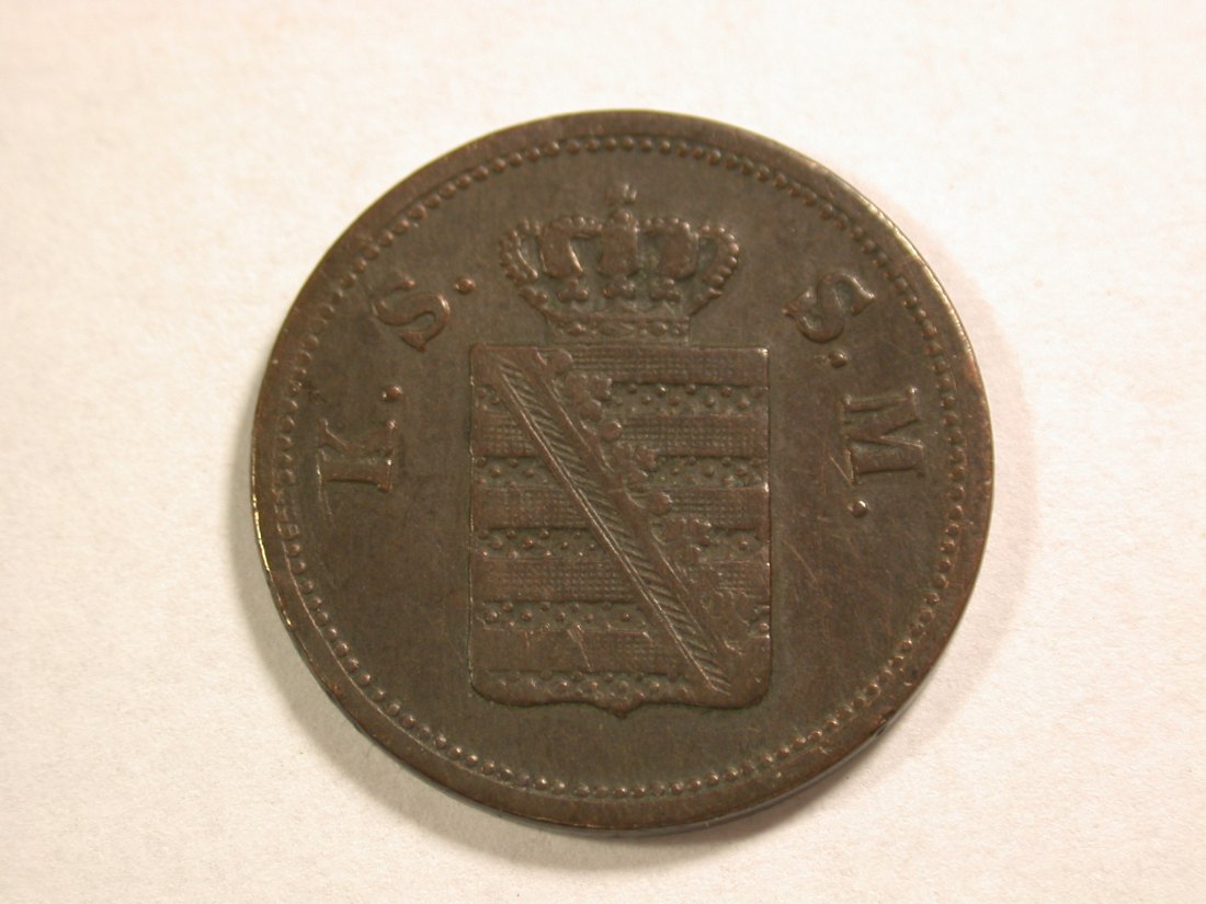  A008 Sachsen 2 Pfennig 1859 in f.ss  Orginalbilder   