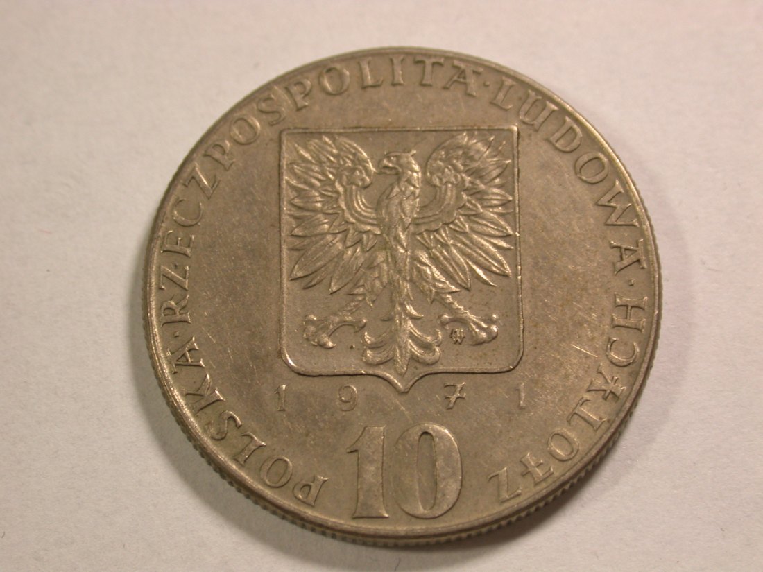  A105 Polen 10 Zloty 1971 FAO in vz-st  Orginalbilder   