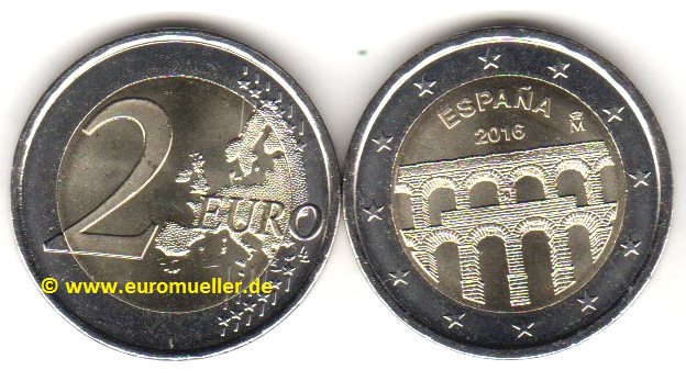 Spanien 2 Euro Gedenkmünze 2016...Segovia   
