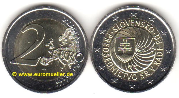 Slowakei 2 Euro Gedenkmünze 2016...EU-Ratsvorsitz   