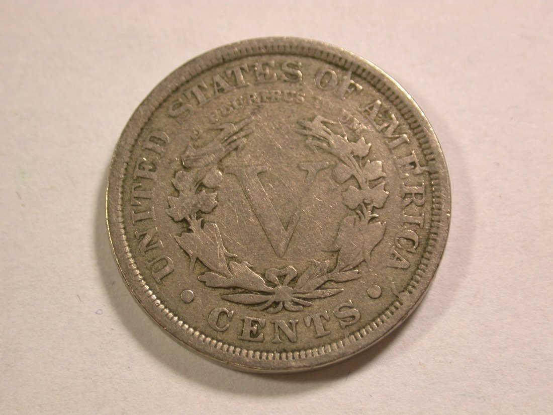  A106 USA  5 Cent V-Nickel 1899 in f.ss Orginalbilder   
