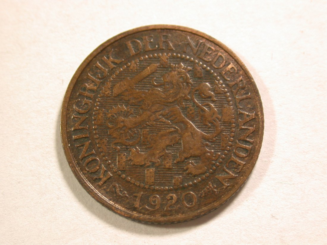  A106 Niederlande 1 Cent 1920 in ss  Orginalbilder   